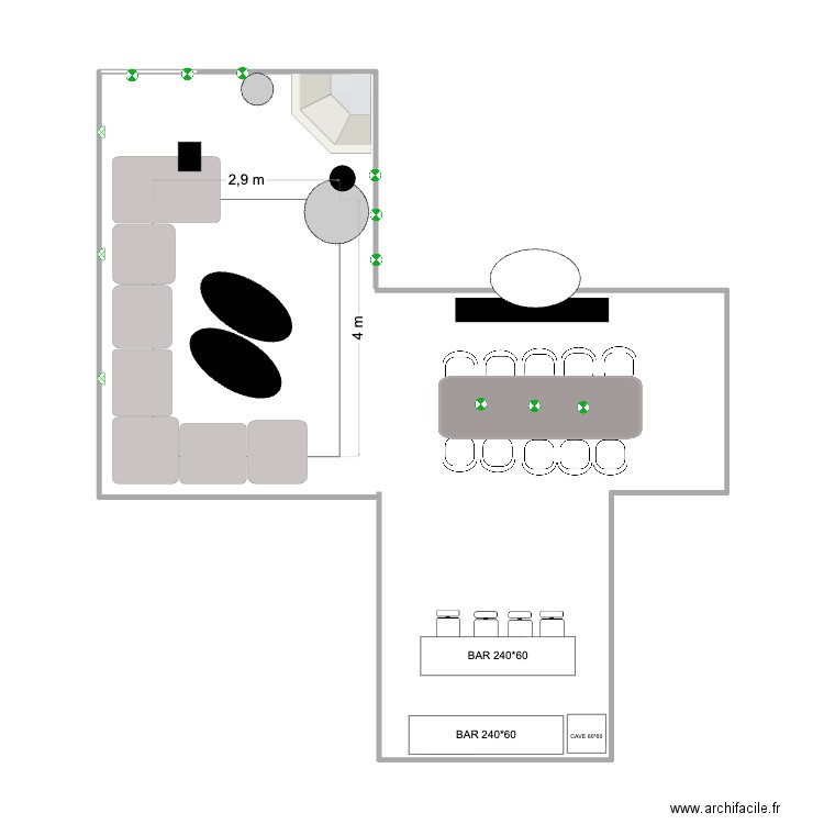 VDA SALON 2B. Plan de 0 pièce et 0 m2