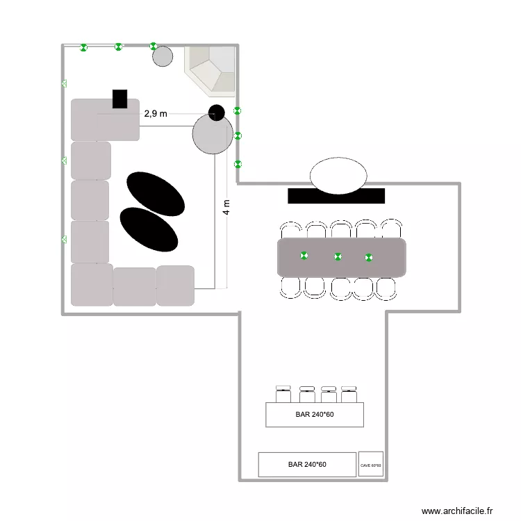 VDA SALON 2B. Plan de 