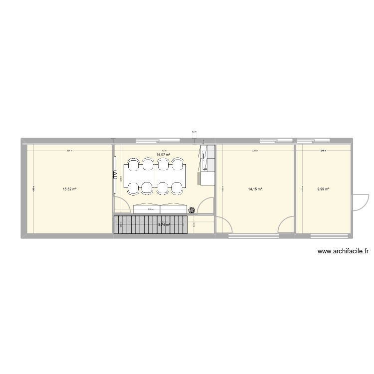 PROJET 1: MEZZA/ ARCHIVES / BUREAUX. Plan de 0 pièce et 0 m2
