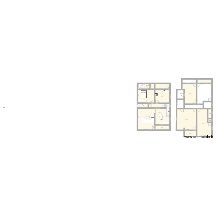 Diplex Bomboko. Plan de 15 pièces et 161 m2