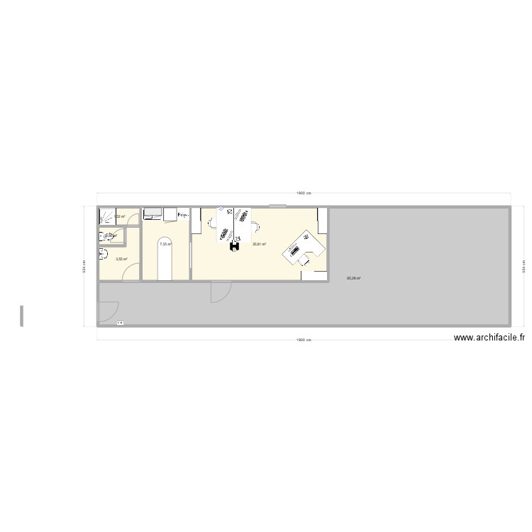 bureau. Plan de 0 pièce et 0 m2