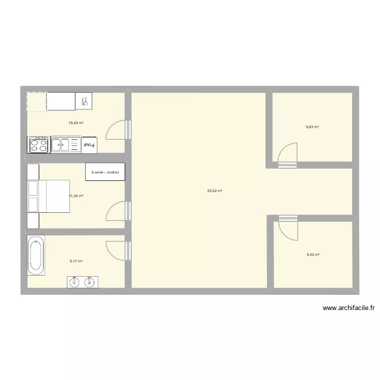 plan maison. Plan de 6  et 103 m²