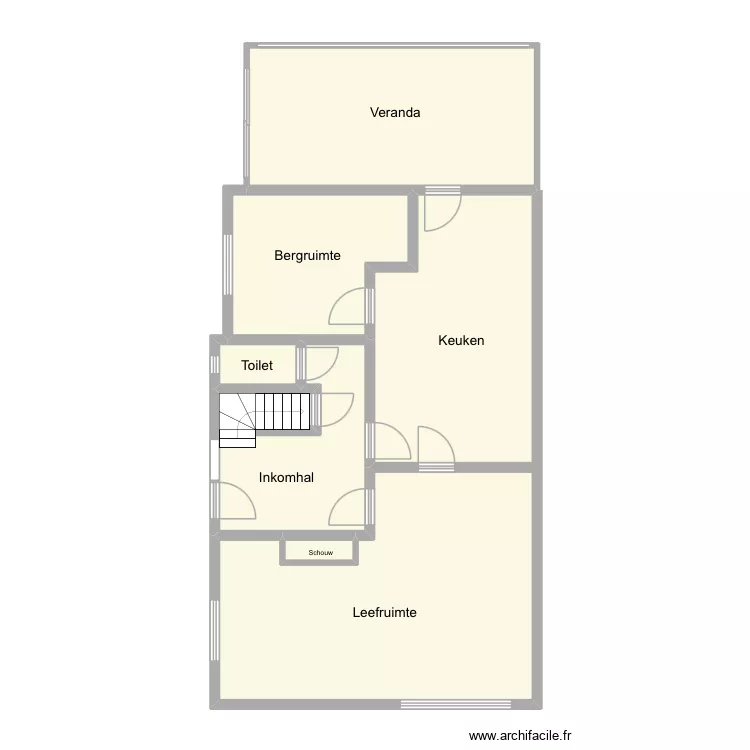 Otegem - Fatimastraat 2. Plan de 6  et 90 m²