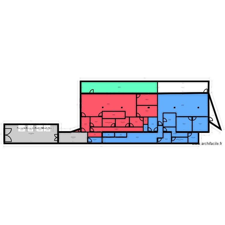 93V49F refonte projet v040124. Plan de 32 pièces et 441 m2