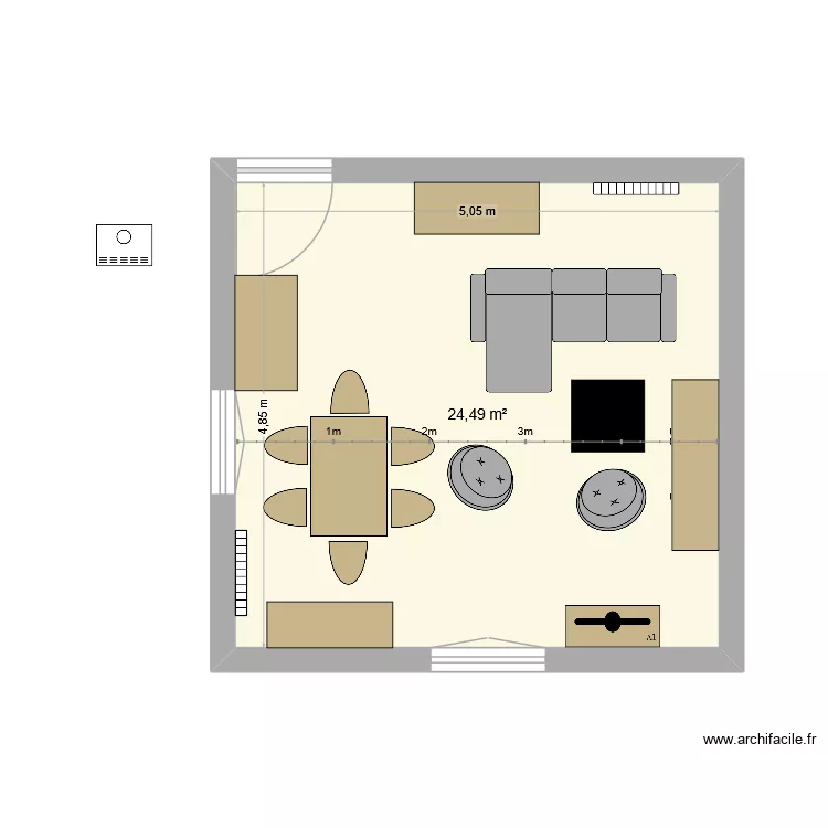 Séjour 2. Plan de 1 et 24 m² Séjour 2. Plan de 1 et 24 m²