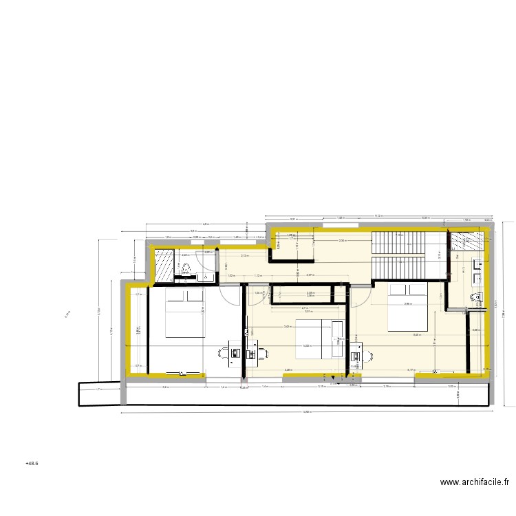1 er mazurier  amenagement   01 09. Plan de 5 pièces et 64 m2