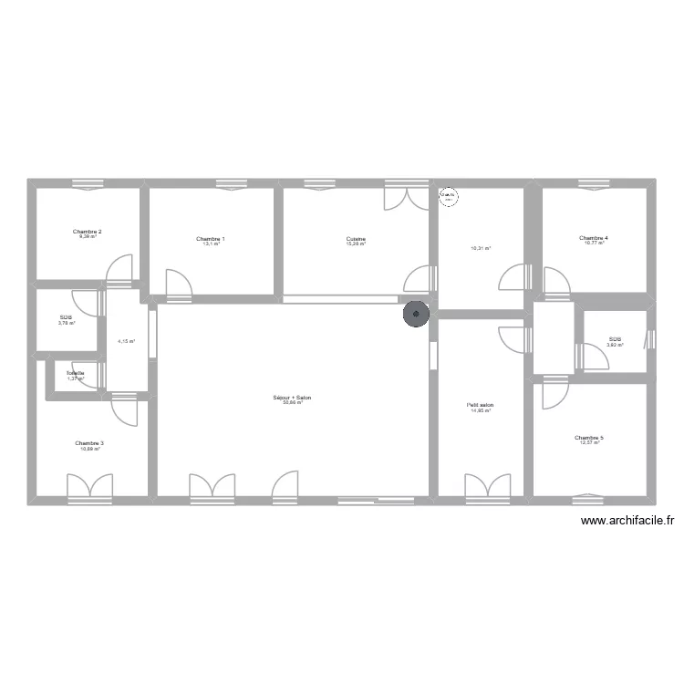 Maison. Plan de 13  et 161 m²