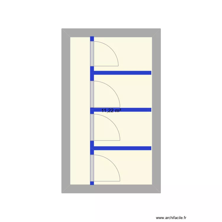 CAVE. Plan de 1  et 11 m²