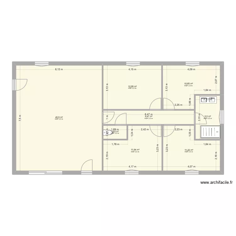 plan maison drv batiment. Plan de 8  et 106 m²
