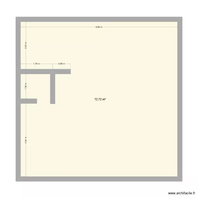 Appartement Gino. Plan de 1 Pièce et 73 m²