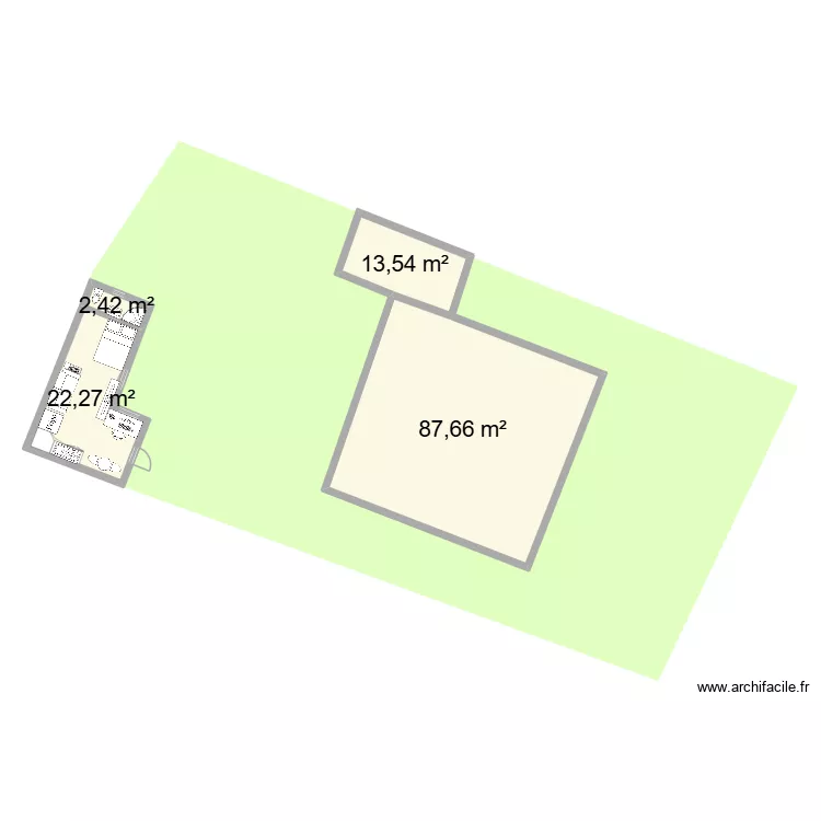 Maison jardin 3. Plan de 4  et 126 m²