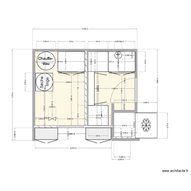 Arri&egrave;re cuisine Arzon /ikea. Plan de 0 pièce et 0 m2