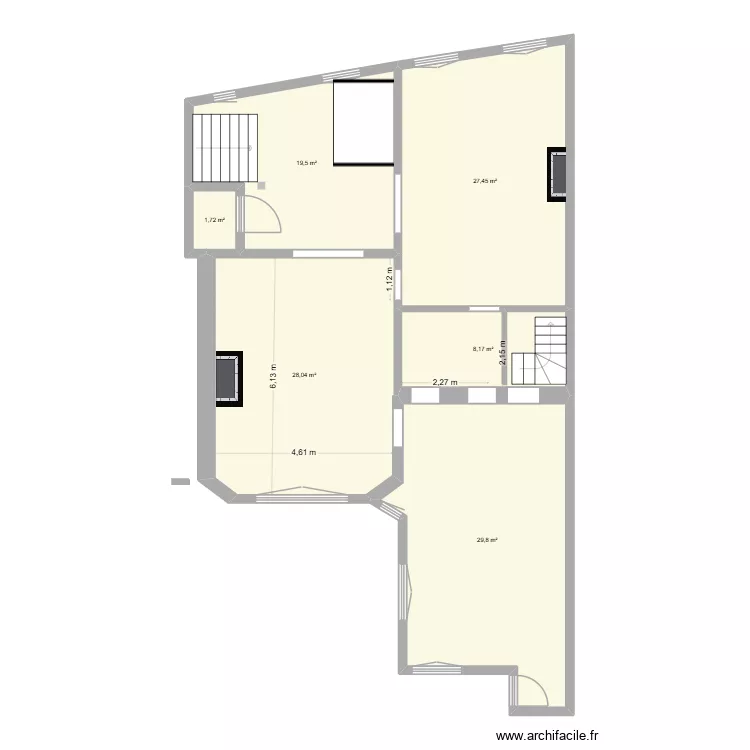 plan Dulud RDC cot&eacute; avant travaux. Plan de 