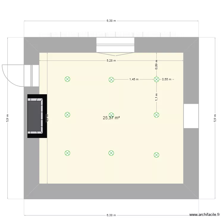 salon à st valentin. Plan de 1 et 25 m² salon à st valentin. Plan de 1 et 25 m²