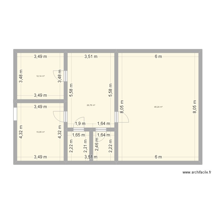 LETOR. Plan de 5 pièces et 101 m2