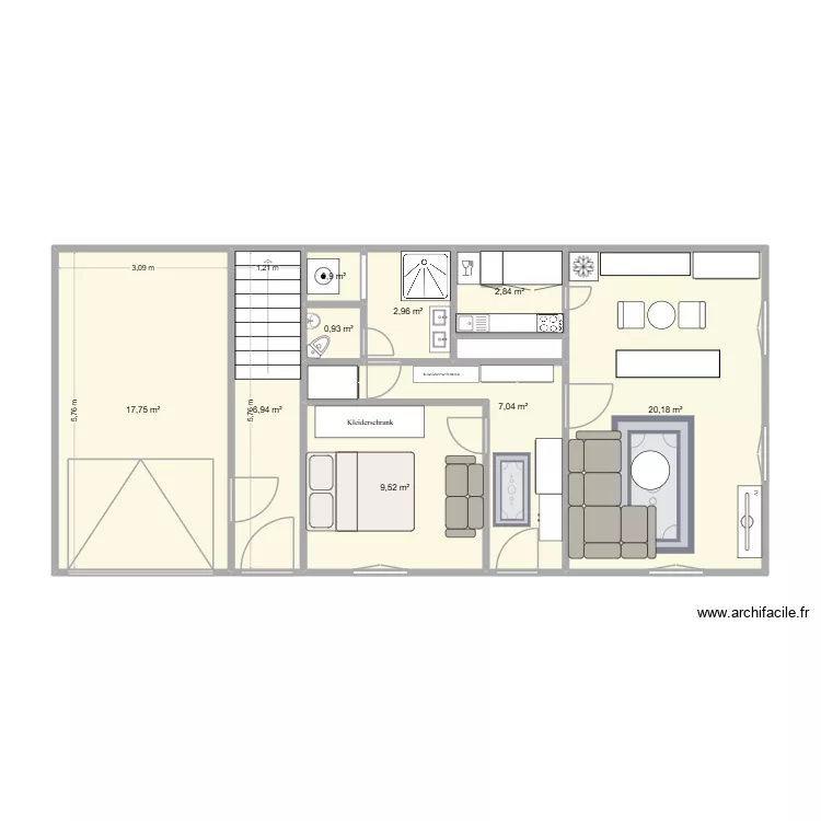 Haus. Plan de 10 Pièces et 70 m²