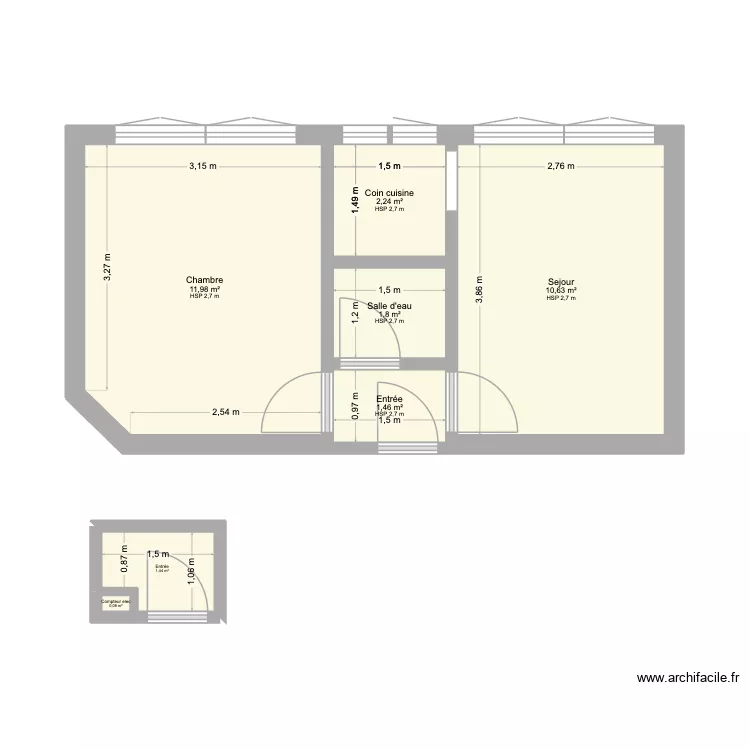 test. Plan de 7  et 30 m²