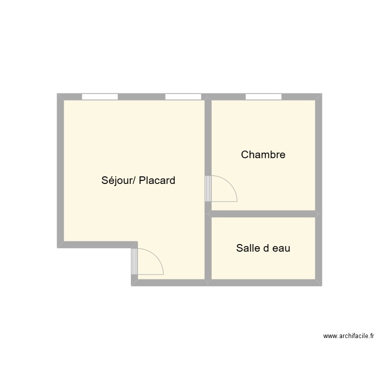 2506 MEZOU. Plan de 3 pièces et 11 m2