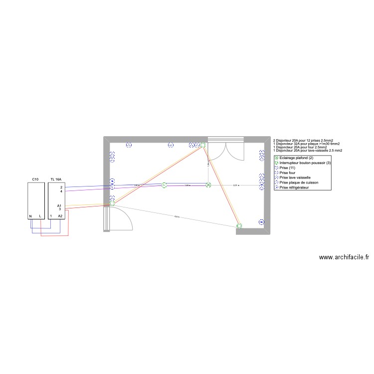 Cuisine Electricité. Plan de 0 pièce et 0 m2