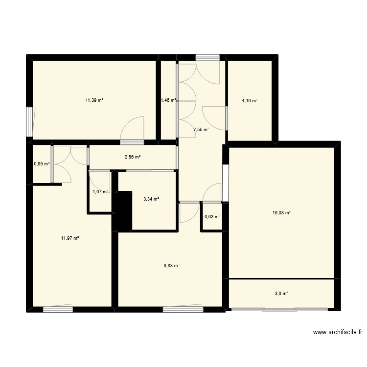 MARTEL PETITE GARRIGUES. Plan de 14 pièces et 75 m2