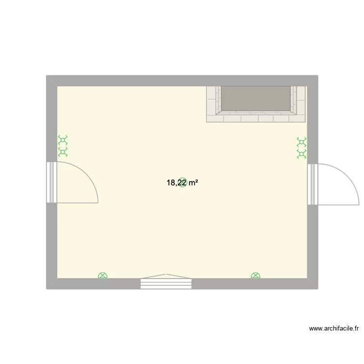 Salle à manger. Plan de 1 et 18 m² Salle à manger. Plan de 1 et 18 m²