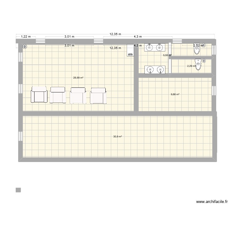 COIFFFEUR. Plan de 0 pièce et 0 m2