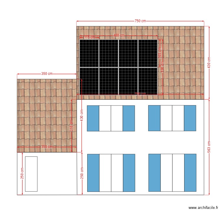 JOLY Plan façade. Plan de 2 pièces et 51 m2