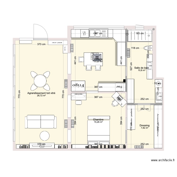 Projet avec enfilade . Plan de 0 pièce et 0 m2