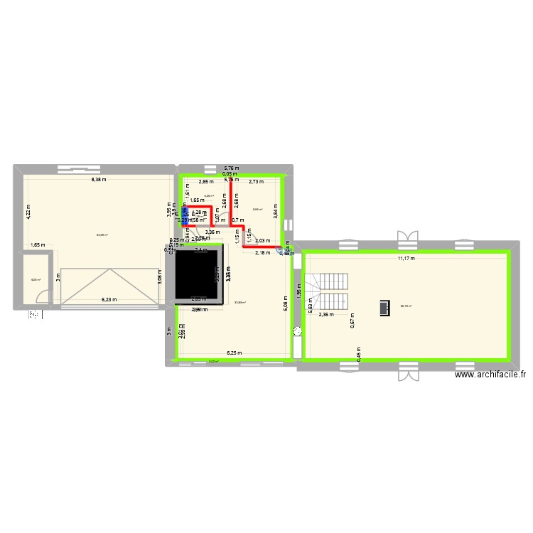 RDC etage neurdeusiere 31-08 cotation. Plan de 9 pièces et 180 m2