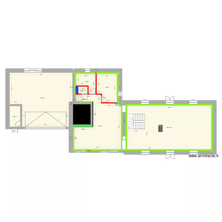RDC etage neurdeusiere 31-08 cotation. Plan de 9  et 180 m²