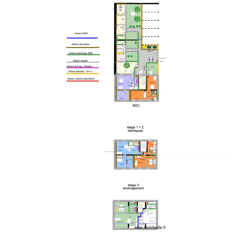 Malesherbes plan murs pour placo. Plan de 49 Pièces et 432 m² Malesherbes plan murs pour placo. Plan de 49 Pièces et 432 m²