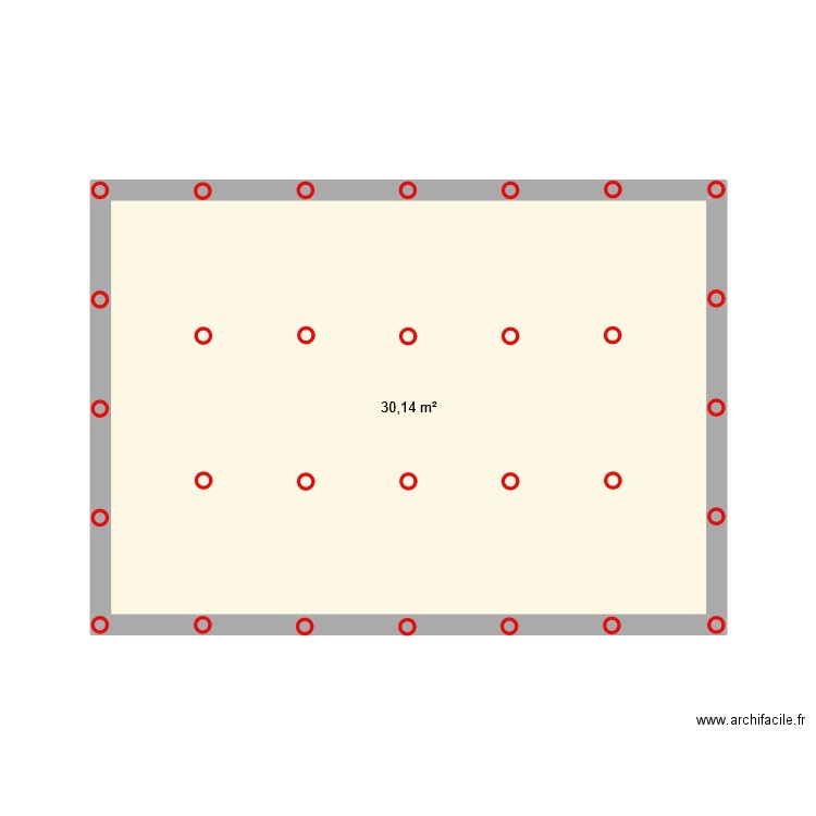 projet maison bois. Plan de 1 pièce et 30 m2