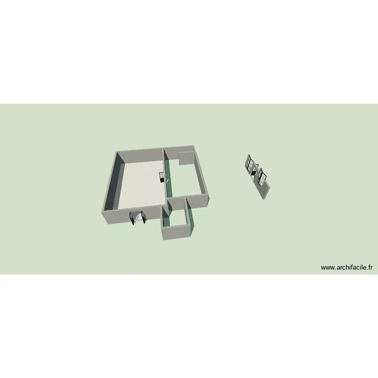 eglise. Plan de 1 Pièce et 90 m²