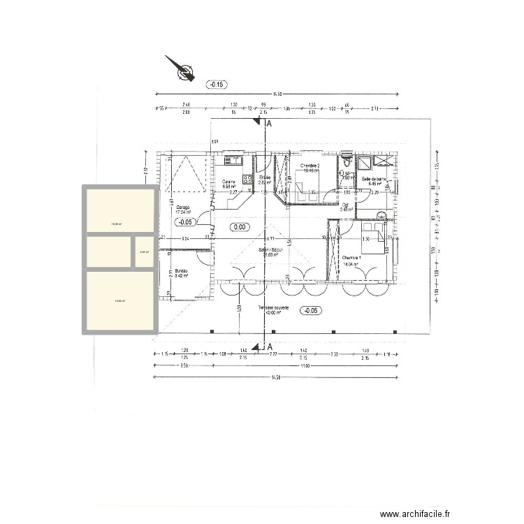 talaris1. Plan de 3 pièces et 33 m2