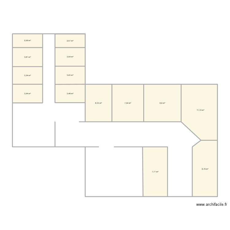 INSTITUT AFDP. Plan de 14 pièces et 77 m2