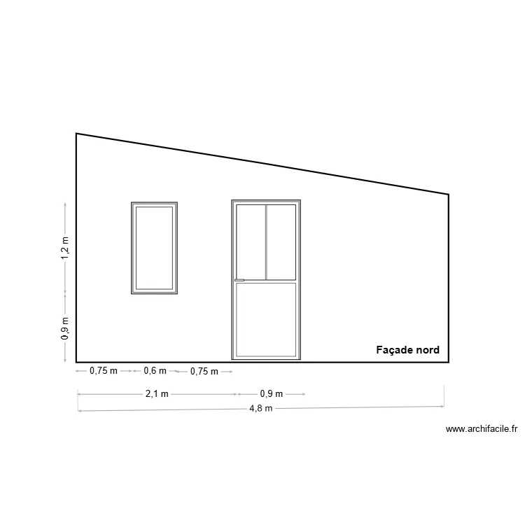Fa&ccedil;ade nord. Plan de 