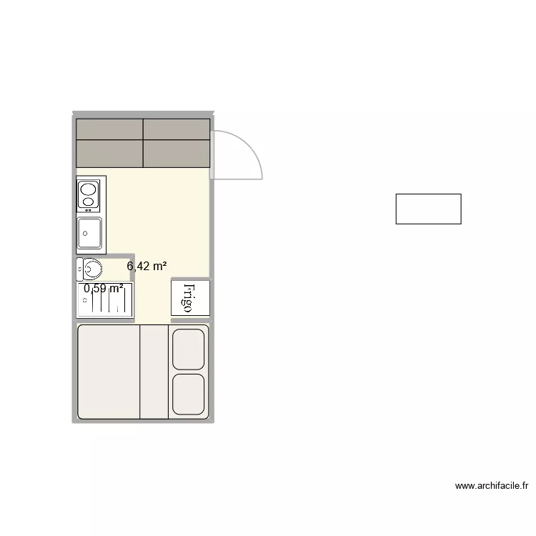VAN AMENAGE. Plan de 2  et 7 m²