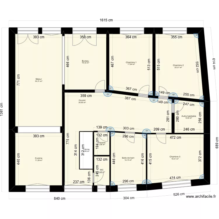 Crusnes- Croquis. Plan de 19  et 370 m²