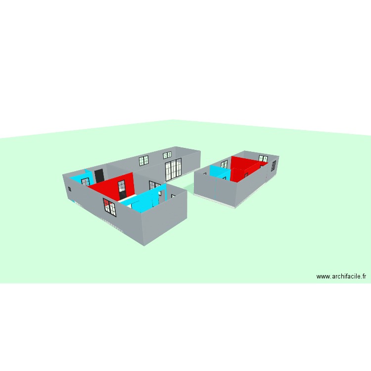 maison_conteneur. Plan de 9 pièces et 176 m2
