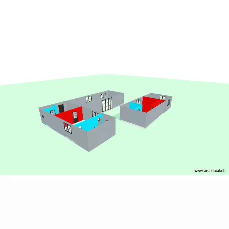maison_conteneur. Plan de 9  et 176 m²