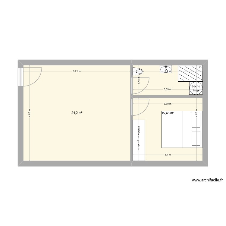 Appartement Mami version 1. Plan de 0 pièce et 0 m2