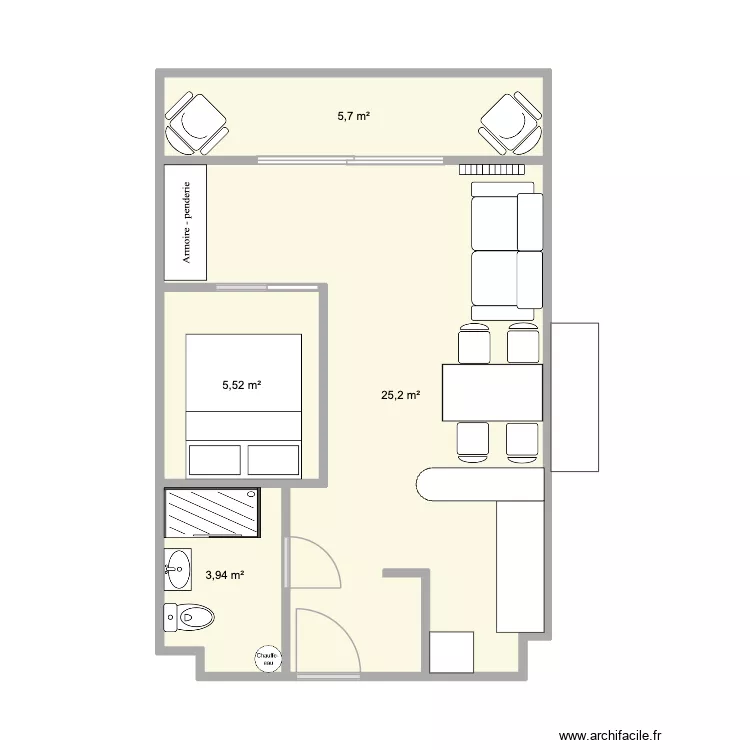 IBIS 19. Plan de 4  et 40 m²