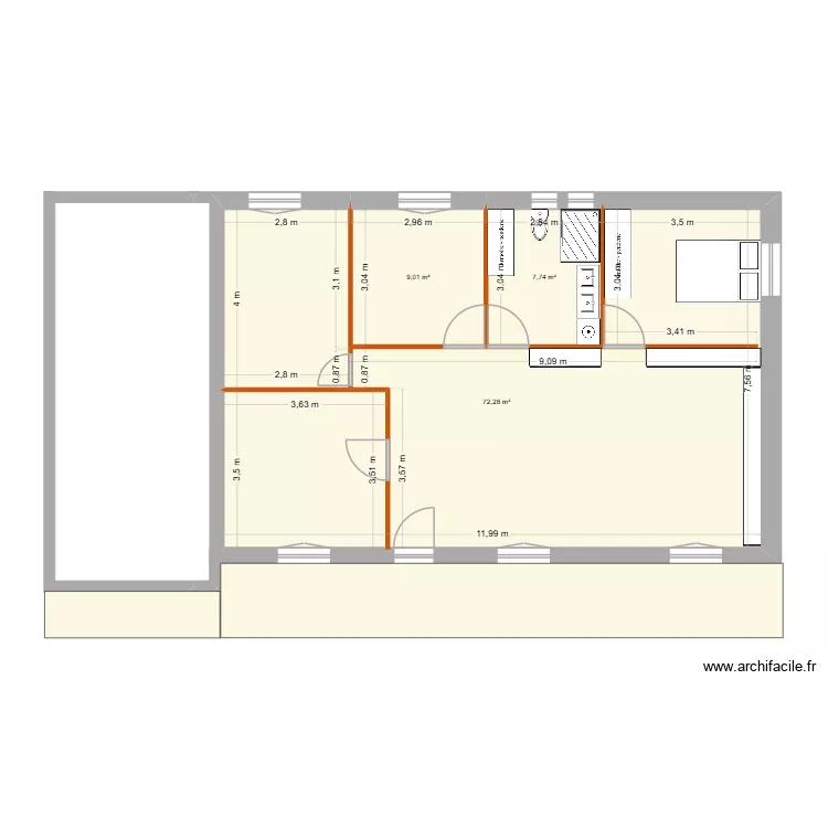 Varades projet pièce ouverte. Plan de Varades projet pièce ouverte. Plan de