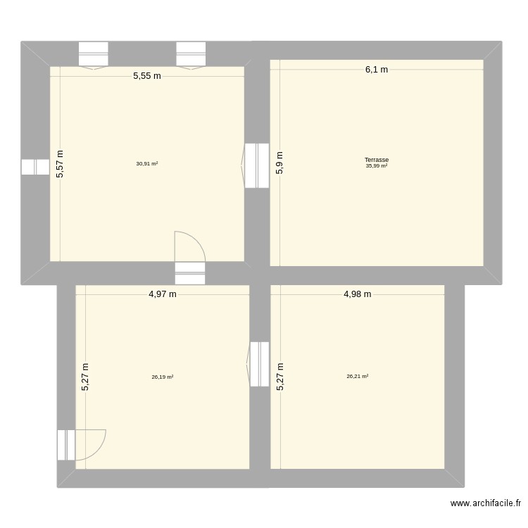 Home. Plan de 4 pièces et 119 m2