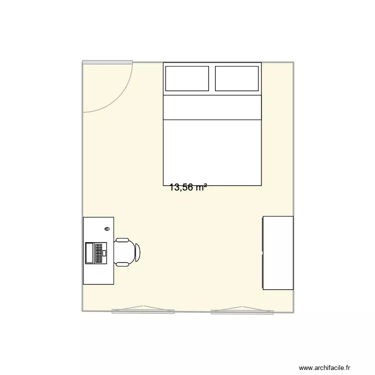 CHAMBRE. Plan de 1 et 14 m² CHAMBRE. Plan de 1 et 14 m²
