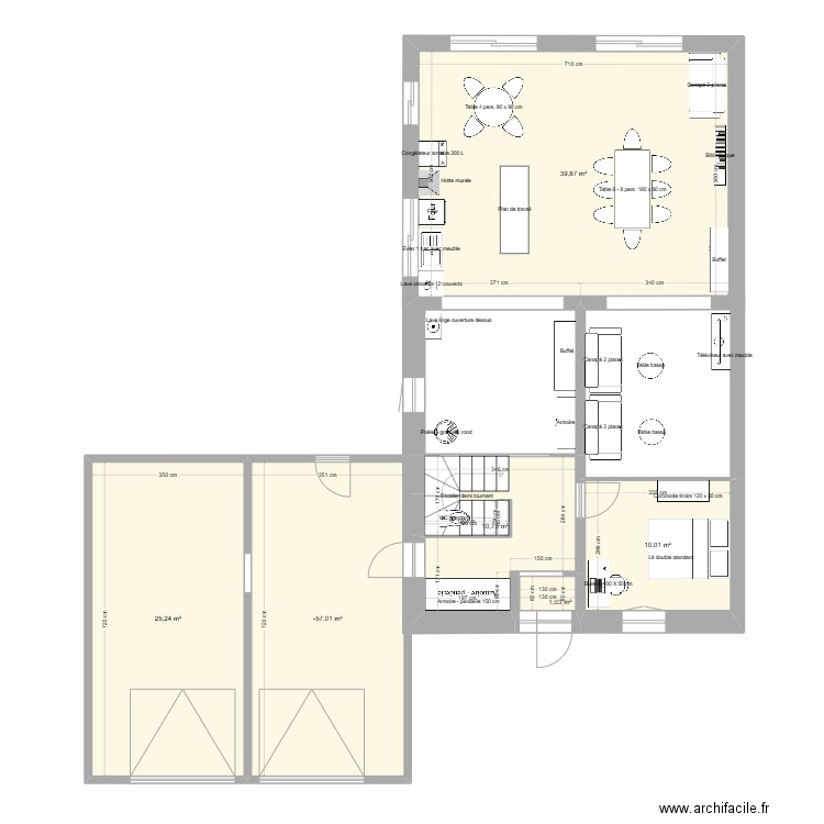 projet extension 40m avec mur 42cm. Plan de 0 pièce et 0 m2