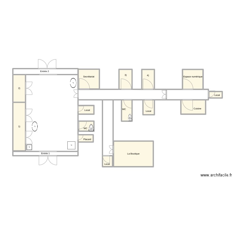 Centre Social Armand Lanoux. Plan de 19 pièces et 38 m2