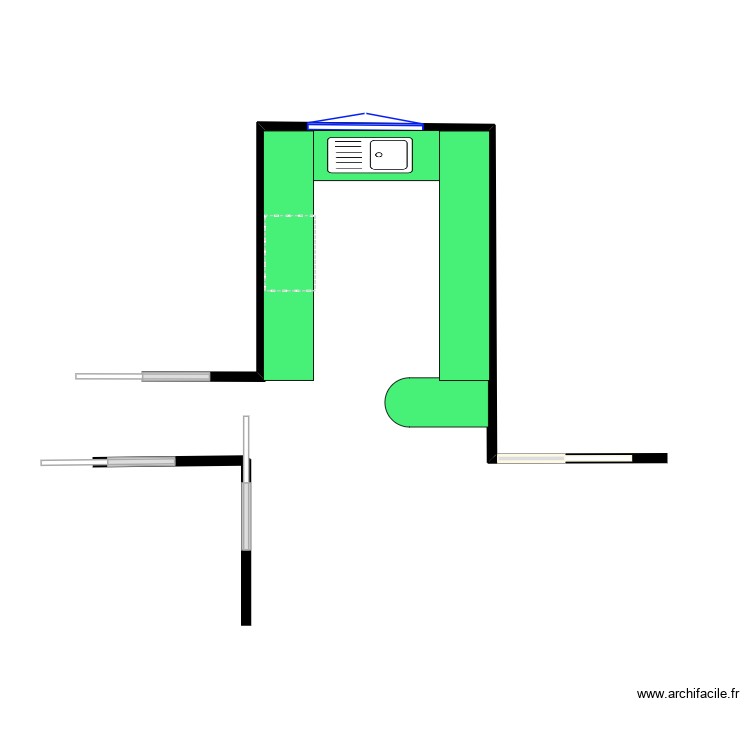 Cuisine + SdB. Plan de 0 pièce et 0 m2