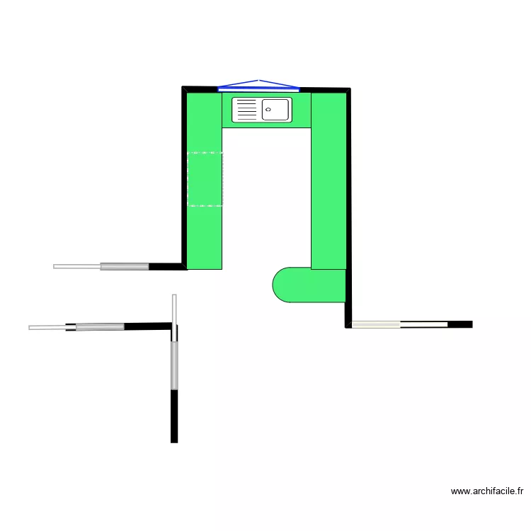 Cuisine + SdB. Plan de Cuisine + SdB. Plan de