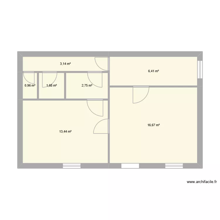 malville t2. Plan de 7  et 45 m²